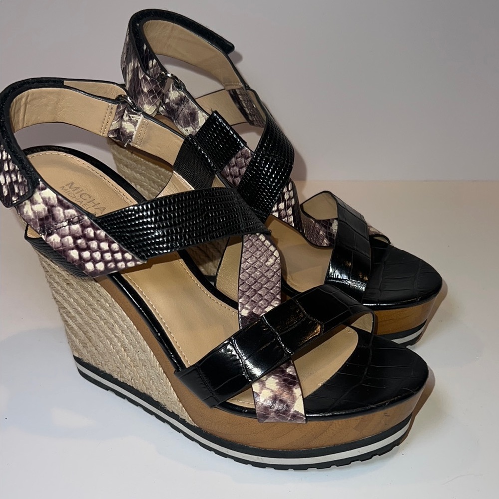 Michael Kors Women's Wedge Sandals Espadrilles Multicolor - Picture 2 of 6